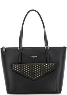 Вместительная кожаная сумка с металлическим декором Lancaster