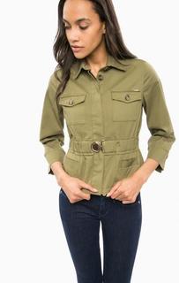 Куртка цвета хаки на пуговицах Guess