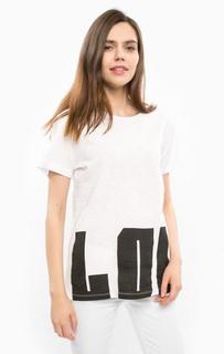 Хлопковая футболка с принтом Silvian Heach