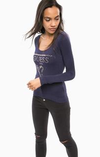 Синий джемпер с длинными рукавами Guess