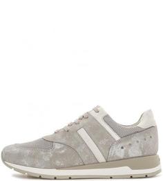 Замшевые кроссовки с текстильными вставками Geox