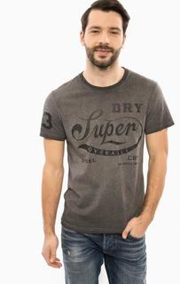 Хлопковая футболка с контрастным принтом Superdry