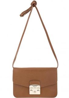Коричневый клатч из натуральной кожи Furla