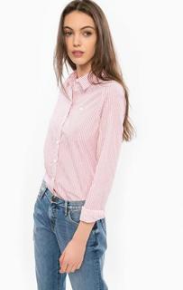 Хлопковая рубашка с длинными рукавами Lacoste