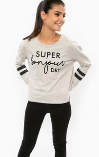 Серый хлопковый свитшот Superdry