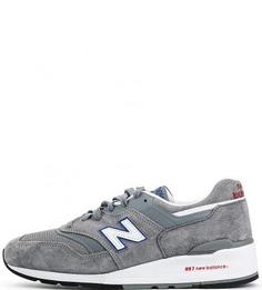 Замшевые кроссовки с текстильными вставками New Balance