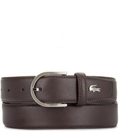 Кожаный ремень коричневого цвета Lacoste