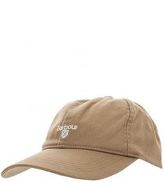 Бейсболка цвета хаки из хлопка Barbour