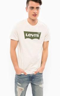 Бежевая футболка из хлопка с принтом Levis®