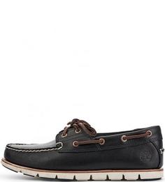 Черные кожаные топсайдеры Timberland