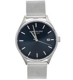 Часы круглой формы с металлическим браслетом Kenneth Cole