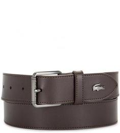 Коричневый кожаный ремень Lacoste