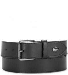Черный кожаный ремень Lacoste