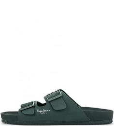Зеленые сланцы на ремешках Pepe Jeans