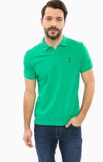 Зеленая футболка с логотипом бренда U.S. Polo Assn.