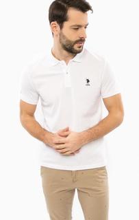 Белая футболка поло из хлопка U.S. Polo Assn.