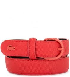 Фактурный красный ремень Lacoste