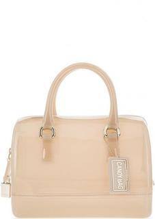 Маленькая бежевая сумка с одним отделом Furla