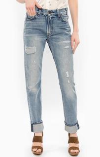 Синие зауженные джинсы с заплатами Levis®