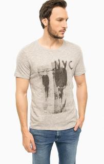 Хлопковая футболка с круглым вырезом Selected