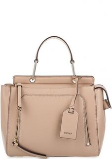 Бежевая сумка из натуральной кожи Dkny