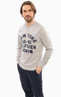 Серый свитшот с принтом Hilfiger Denim