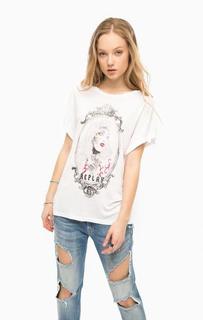 Белая футболка с принтом Replay