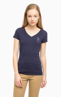 Хлопковая футболка с отделкой стразами U.S. Polo Assn.