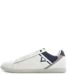 Кеды белого цвета из натуральных кожи и замши Diesel