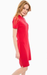 Красное платье с воротничком Hilfiger Denim
