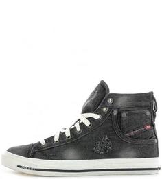 Высокие кеды из денима Diesel