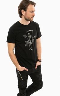 Черная хлопковая футболка с короткими рукавами D&S Ralph Lauren