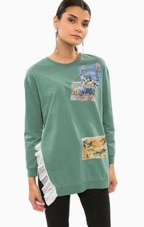 Хлопковый свитшот асимметричного кроя Pinko