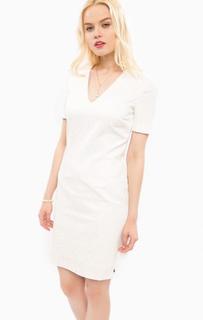 Белое платье-футляр с треугольным вырезом Trussardi Jeans