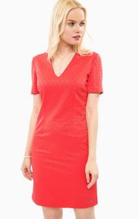 Красное платье-футляр с треугольным вырезом Trussardi Jeans