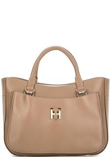 Сумка коричневого цвета из гладкой кожи Tommy Hilfiger