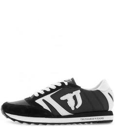 Летние текстильные кроссовки с замшевыми вставками Trussardi Jeans