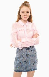 Полупрозрачная блуза в клетку Glamorous