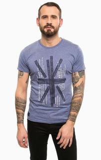 Синяя хлопковая футболка Pepe Jeans