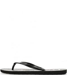 Черные сланцы с логотипом бренда Roxy