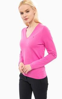 Джемпер цвета фуксии с треугольным вырезом Tommy Hilfiger