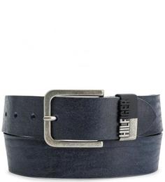 Кожаный ремень синего цвета Hilfiger Denim