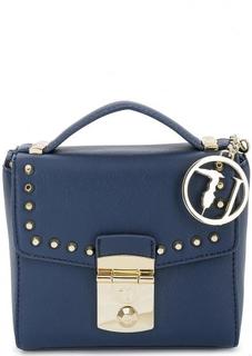 Сумка синего цвета с отделкой металлом Trussardi Jeans