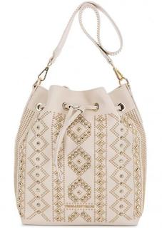 Бежевая сумка с широким плечевым ремнем Trussardi Jeans