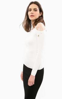 Джемпер белого цвета с открытым плечом Liu Jo