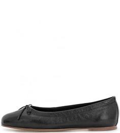 Черные кожаныте балетки с бантом Vagabond