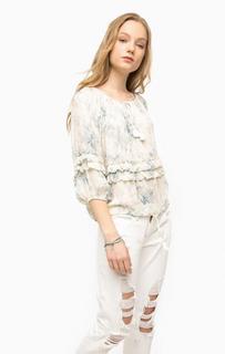 Блуза свободного кроя с воланами D&S Ralph Lauren