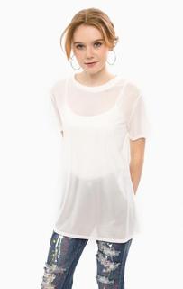 Туника из полупрозрачной ткани молочного цвета Glamorous