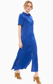 Длинное синее платье-рубашка Glamorous