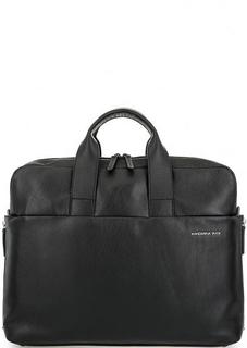 Кожаная сумка с короткими ручками и широким плечевым ремнем Mandarina Duck